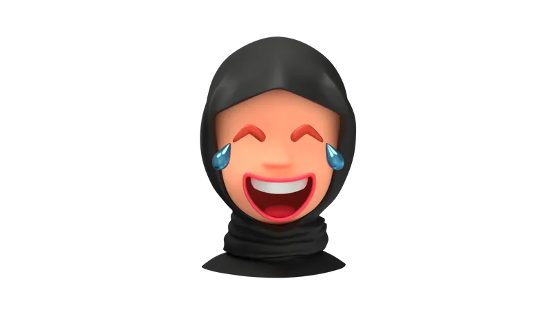 Emoji de mujer árabe riendo  3D Emoji