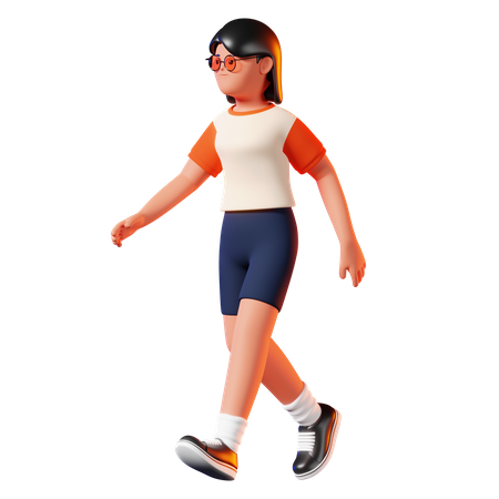 Pose de mujer caminando  3D Illustration