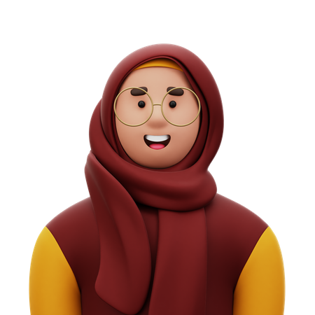 Mujer con hijab  3D Icon