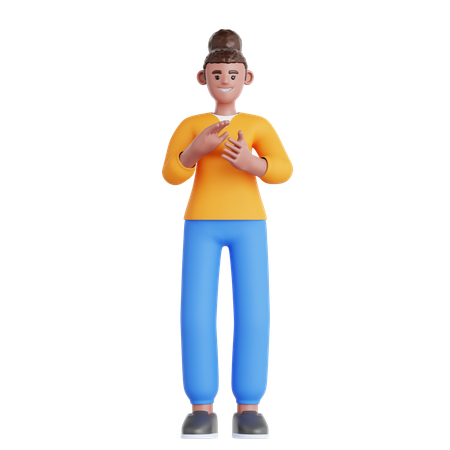 Mujer dando aplausos  3D Illustration