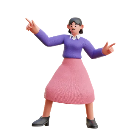 Mujer haciendo baile  3D Illustration