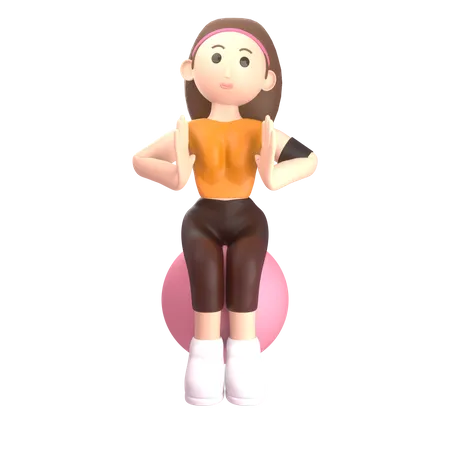 Mujer haciendo ejercicio  3D Illustration