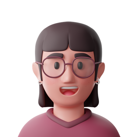 Mujer nerd  3D Icon