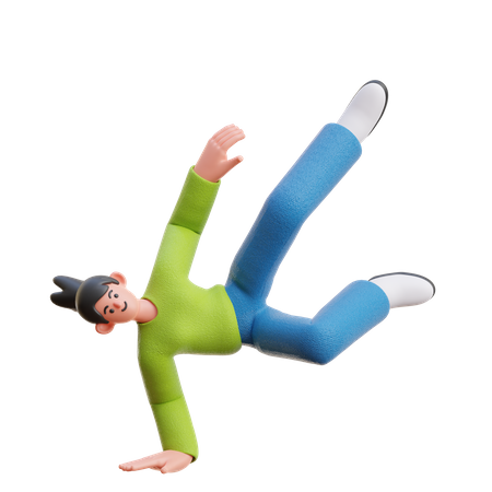 Mulher Fazendo Breakdance  3D Illustration