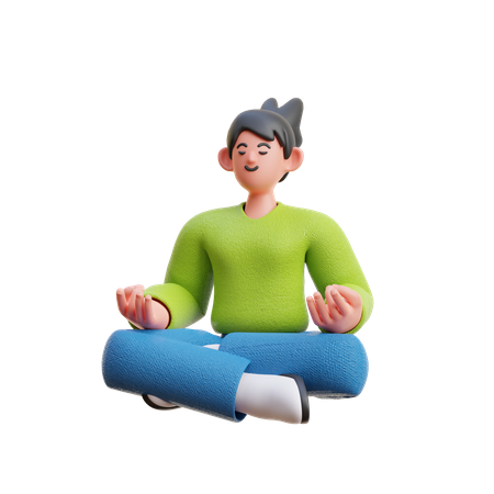 Mulher fazendo meditação  3D Illustration