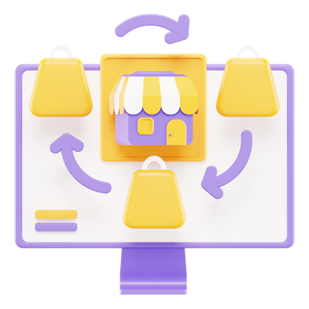 Multichannel e-commerce  3D Icon