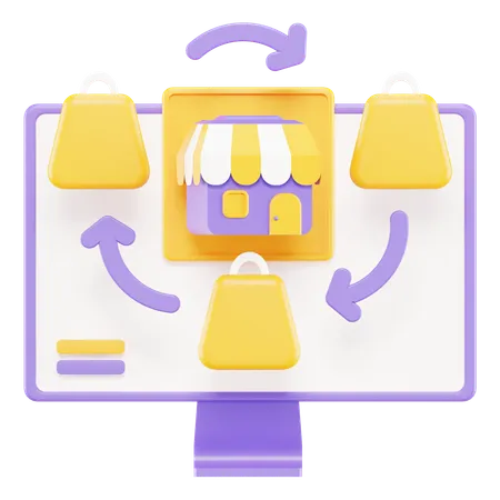 Multichannel e-commerce  3D Icon