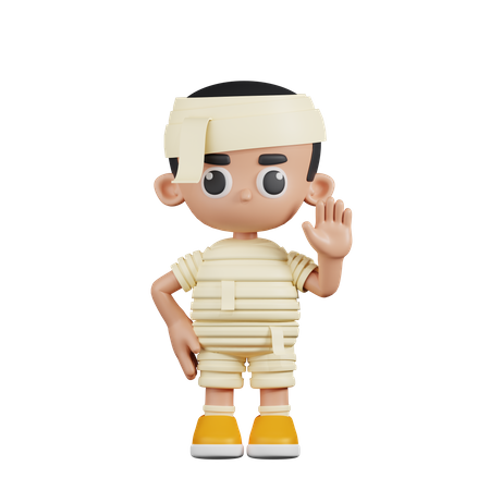 Mummy Hands Up  3D Illustration