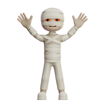 Mummy Standing With Open Hands  3D Illustration