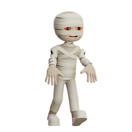 Mummy Walking With Scary Hands  3D Illustration