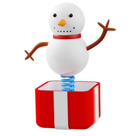 Caja sorpresa muñeco de nieve  3D Icon