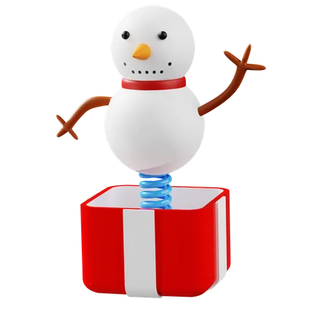 Caja sorpresa muñeco de nieve  3D Icon