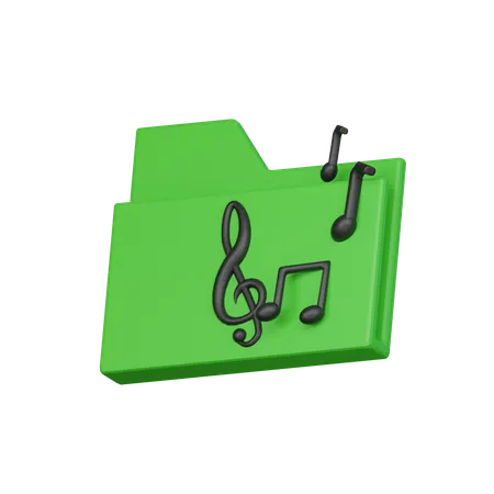 音楽フォルダ  3D Icon