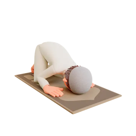 Muslim boy praying  3D Illustration