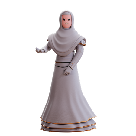 Muslim Bride asking something  3D Illustration