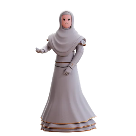 Muslim Bride asking something  3D Illustration