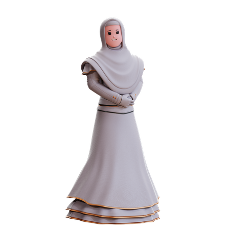 Muslim Bride standing  3D Illustration