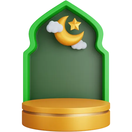 Muslim Window Ornament With Podium  3D Icon