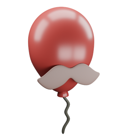 Mustache Balloon From Dad  3D Icon