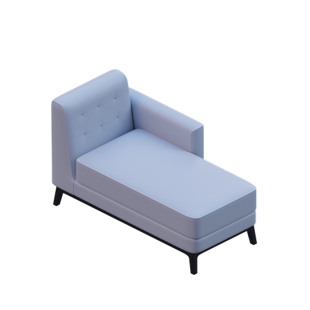 Nach rechts gerichtete Chaiselongue  3D Icon