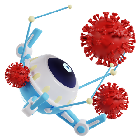 Nanobots gegen Viren  3D Illustration