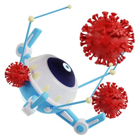 Nanobots gegen Viren  3D Illustration