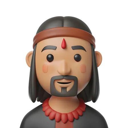 Native American Spiritual Leader Avatar  3D Icon