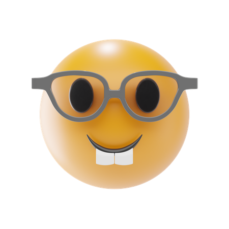 Nerd Face Emoji  3D Icon