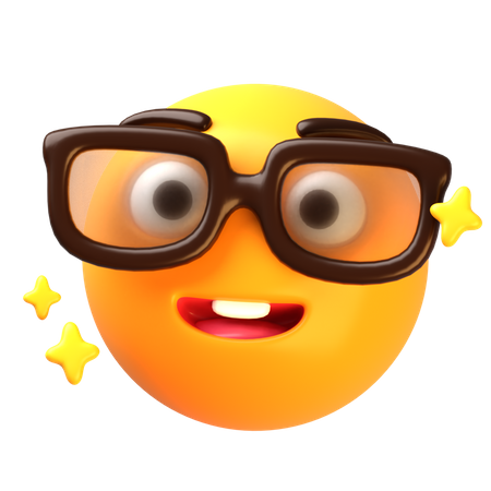 Nerd face emoji  3D Icon