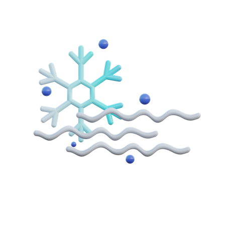 Nevado y ventoso  3D Icon