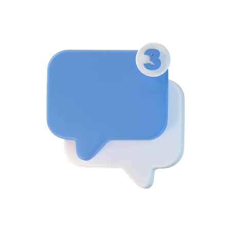 New Chat Notification  3D Icon