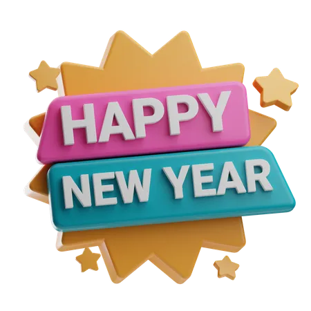 New Year Badge  3D Icon