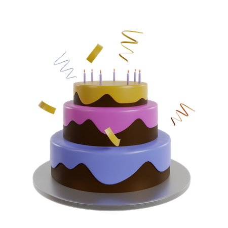 New Year Cake  3D Icon