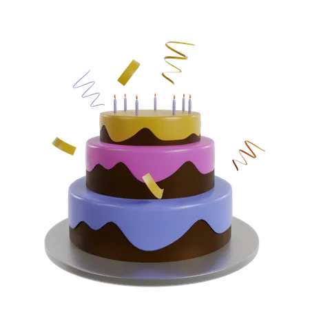 New Year Cake  3D Icon