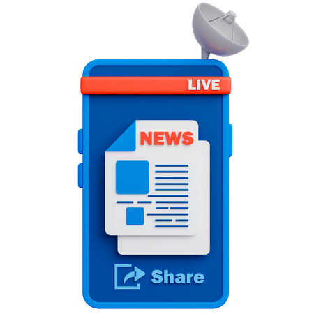 News Application  3D Icon