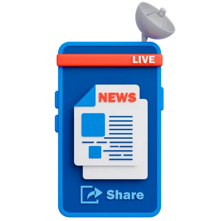 News Application  3D Icon