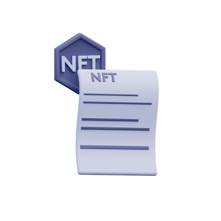 Nft Certificate  3D Illustration