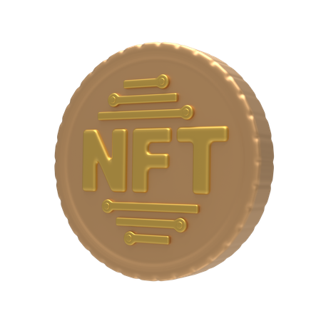 Pièce nft  3D Illustration