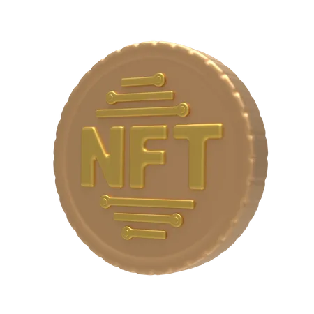 Pièce nft  3D Illustration