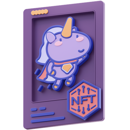 Licorne nft  3D Illustration