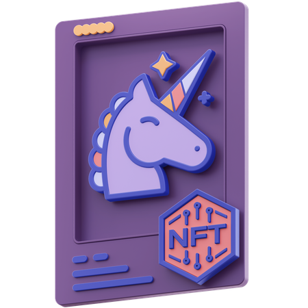 Licorne nft  3D Illustration