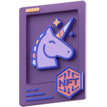 Licorne nft  3D Illustration