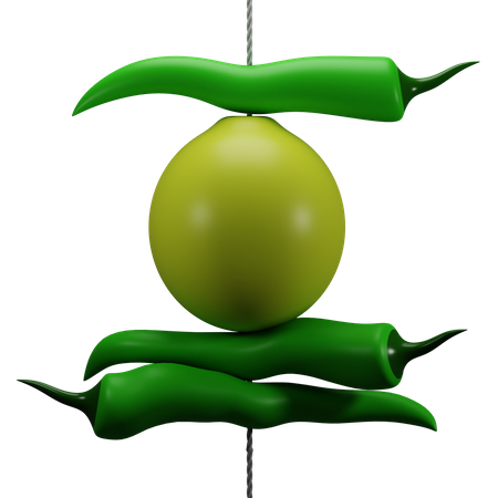 Nimbu and Mirchi  3D Illustration