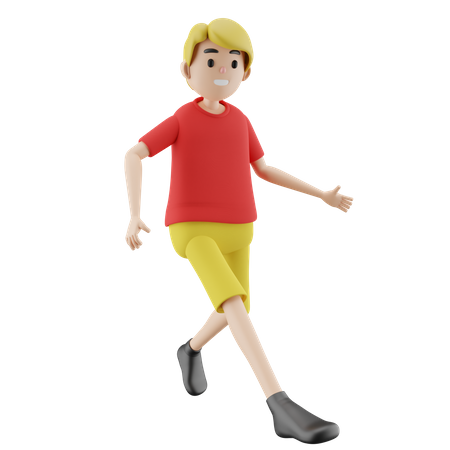 Niño caminando  3D Illustration