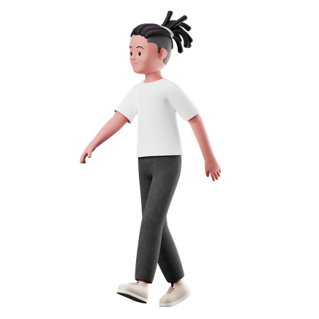 Joven con pose para caminar  3D Illustration