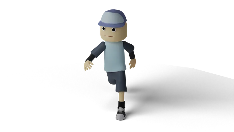 Niño en pose de caminar  3D Illustration