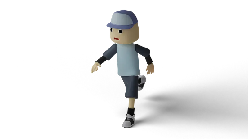 Niño en pose de caminar  3D Illustration