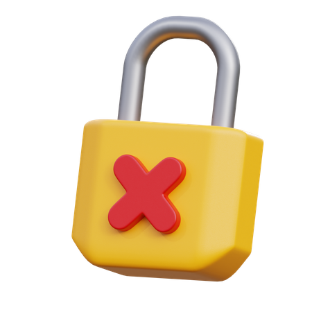 No Security Padlock  3D Icon