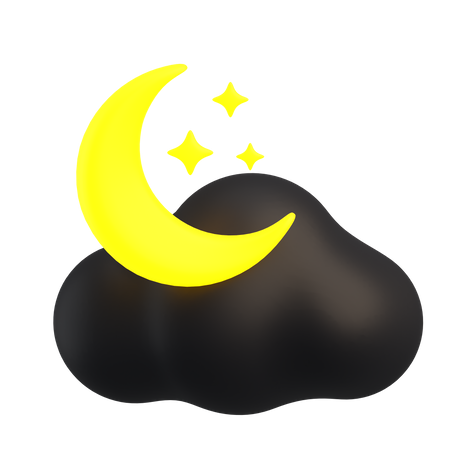 Noche nublada  3D Icon