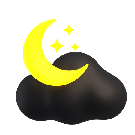 Noche nublada  3D Icon